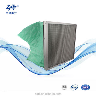 استبدال فلتر الهواء من الألومنيوم / الفولاذ المغلف 6 جيوب لنظم HVAC لتنقية الهواء في منتصف الطريق