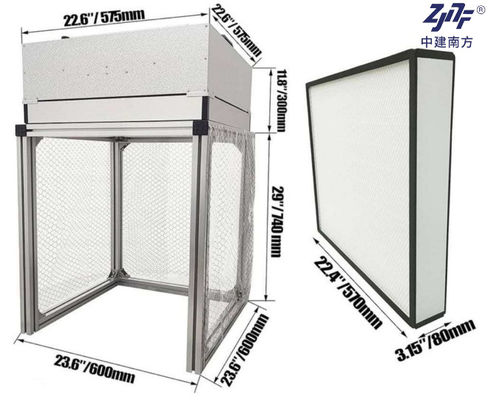 تصفية FFU سطح المكتب ليمينيار تدفق غطاء المقعد 2x2 قدم 575 * 575 * 300mm