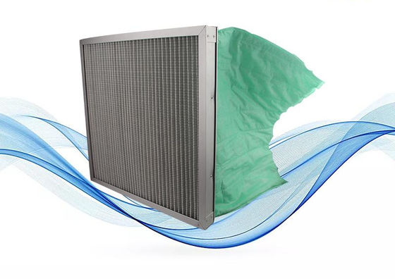 1um فلتر الهواء الجيبي الألياف الزجاجية لنظام HVAC 45-95٪ كفاءة التصفية