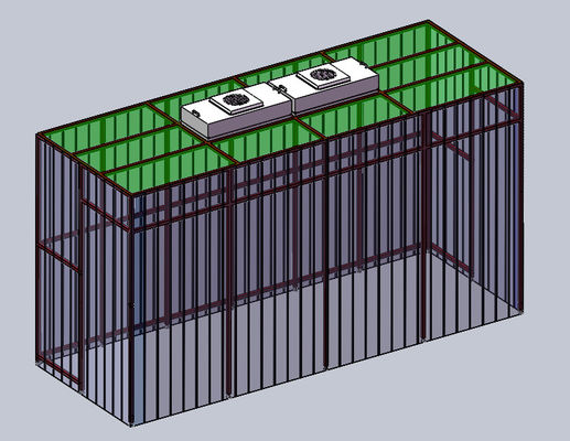 غرفه غرفة نظيفة مضادة للستاتيك مع غلاف خشب مزدوج تحسين ضغط الهواء