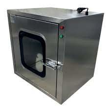 صناعة البصريات غرفة النظافة الصندوق المرور مع القفل الهوائي المرور من خلال والحاجز الهوائي في الفضة