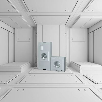 وحدة تصفية المروحة الصناعية من فئة H14 HEPA مع إطار من الفولاذ المقاوم للصدأ SUS304 ومراقبة ثلاثية السرعة للغرف النظيفة